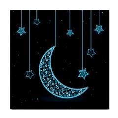 Moon Star Neon Wallpaper Face Towel by Dutashop