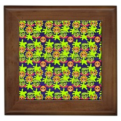 Smiley Background Smiley Grunge Framed Tile