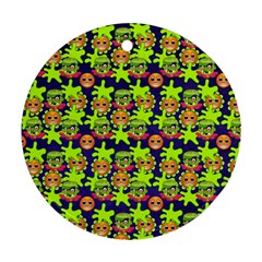 Smiley Background Smiley Grunge Ornament (round)