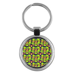 Smiley Background Smiley Grunge Key Chain (round)