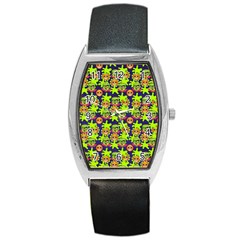 Smiley Background Smiley Grunge Barrel Style Metal Watch