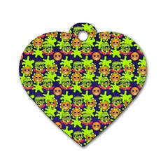 Smiley Background Smiley Grunge Dog Tag Heart (one Side) by Dutashop