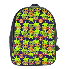 Smiley Background Smiley Grunge School Bag (xl)