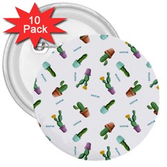 Cacti In Pots 3  Buttons (10 Pack)  by SychEva