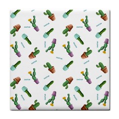 Cacti In Pots Tile Coaster