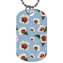 Delicate Hibiscus Flowers On A Blue Background Dog Tag (two Sides) by SychEva