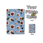 delicate hibiscus flowers on a blue background Playing Cards 54 Designs (Mini) Front - Spade5