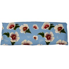 delicate hibiscus flowers on a blue background Body Pillow Case (Dakimakura)