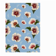 Delicate Hibiscus Flowers On A Blue Background Large Garden Flag (two Sides) by SychEva