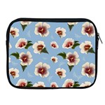 delicate hibiscus flowers on a blue background Apple iPad 2/3/4 Zipper Cases Front