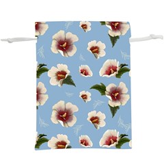 Delicate Hibiscus Flowers On A Blue Background  Lightweight Drawstring Pouch (xl) by SychEva