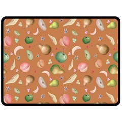 Watercolor fruit Fleece Blanket (Large) 