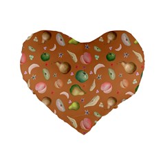 Watercolor fruit Standard 16  Premium Heart Shape Cushions