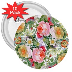 Garden Flowers 3  Buttons (10 Pack)  by goljakoff