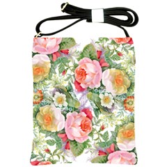 Garden Flowers Shoulder Sling Bag by goljakoff