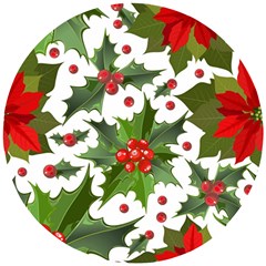 Christmas Berry Wooden Puzzle Round by goljakoff