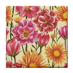Flowers Tile Coaster by goljakoff