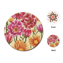 Flowers Playing Cards Single Design (round) by goljakoff