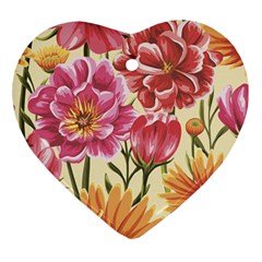 Flowers Heart Ornament (two Sides) by goljakoff