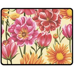 Flowers Fleece Blanket (medium)  by goljakoff