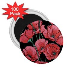 Poppy Flowers 2 25  Magnets (100 Pack)  by goljakoff