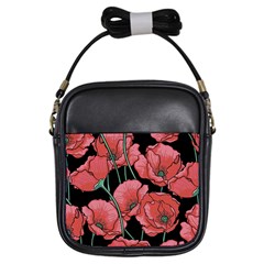 Poppy Flowers Girls Sling Bag by goljakoff