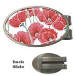 Red poppy flowers Money Clips (Oval)  Front