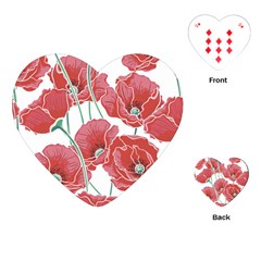 Red Poppy Flowers Playing Cards Single Design (heart) by goljakoff