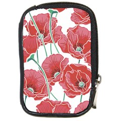 Red Poppy Flowers Compact Camera Leather Case by goljakoff