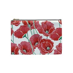 Red Poppy Flowers Cosmetic Bag (medium) by goljakoff