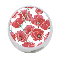 Red Poppy Flowers 4-port Usb Hub (one Side) by goljakoff