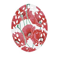 Red Poppy Flowers Ornament (oval Filigree) by goljakoff