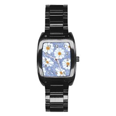 Chamomile Flowers Stainless Steel Barrel Watch by goljakoff