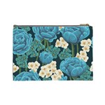 Blue flowers Cosmetic Bag (Large) Back