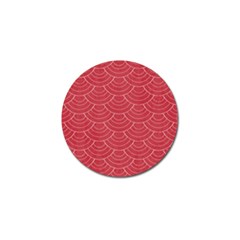 Red Sashiko Ornament Golf Ball Marker