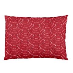 Red Sashiko Ornament Pillow Case by goljakoff