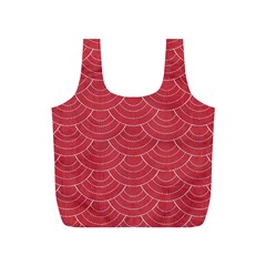 Red Sashiko Ornament Full Print Recycle Bag (s) by goljakoff