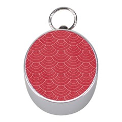 Red Sashiko Ornament Mini Silver Compasses by goljakoff