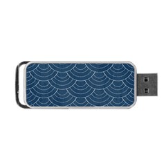 Blue Sashiko Plaid Portable Usb Flash (two Sides) by goljakoff