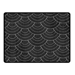 Black Sashiko Pattern Fleece Blanket (small) by goljakoff