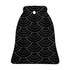 Black Sashiko Pattern Bell Ornament (two Sides) by goljakoff