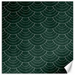 Green Sashiko Pattern Canvas 20  X 20  by goljakoff