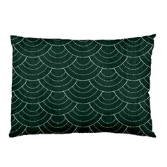 Green Sashiko Pattern Pillow Case (two Sides) by goljakoff