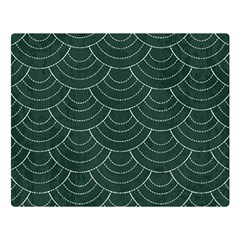Green Sashiko Pattern Double Sided Flano Blanket (large)  by goljakoff