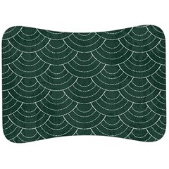 Green Sashiko Pattern Velour Seat Head Rest Cushion by goljakoff