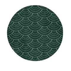 Green Sashiko Pattern Mini Round Pill Box (pack Of 5) by goljakoff