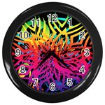 Abstract Jungle Wall Clock (Black) Front