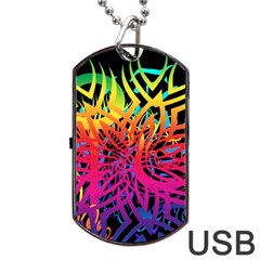 Abstract Jungle Dog Tag Usb Flash (two Sides) by icarusismartdesigns