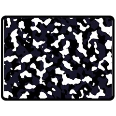 Camouflage Bleu Fleece Blanket (large)  by kcreatif