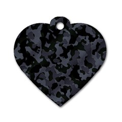Camouflage Violet Dog Tag Heart (one Side)